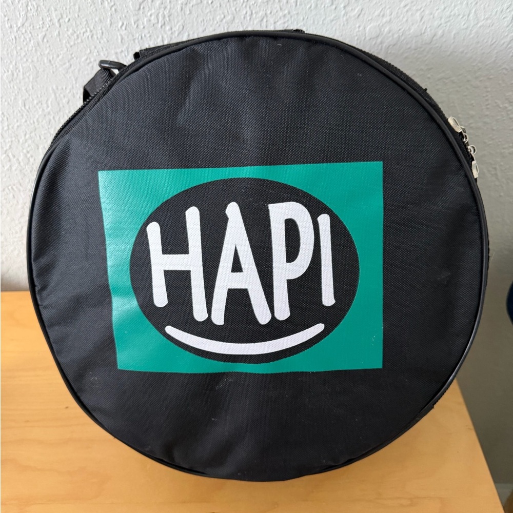 HAPI Black Steel Tongue Drum with Case - Picture 2 of 4